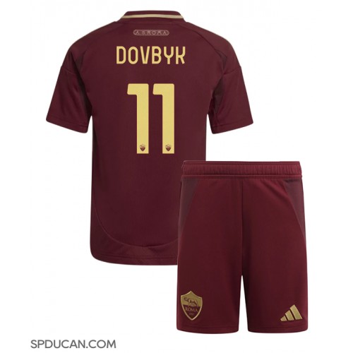 Dječji Nogometni Dres AS Roma Artem Dovbyk #11 Domaci 2024-25 Kratak Rukav (+ Kratke hlače)